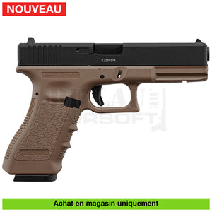 Pistolet Gbb Kj Glock 17 (Kp-17) Full Métal Tan Répliques De Poing Airsoft