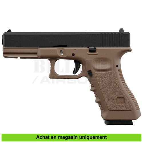 Pistolet Gbb Kj Glock 17 (Kp-17) Full Métal Tan Répliques De Poing Airsoft