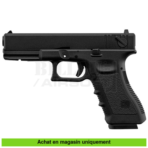 Pistolet Gbb Kj Glock 18 (Kp-18) Full Métal Noir Répliques De Poing Airsoft