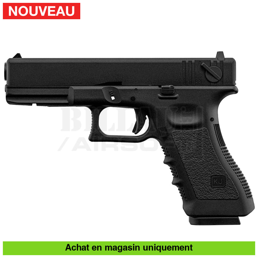 Pistolet Gbb Kj Glock 18 (Kp-18) Full Métal Noir Répliques De Poing Airsoft