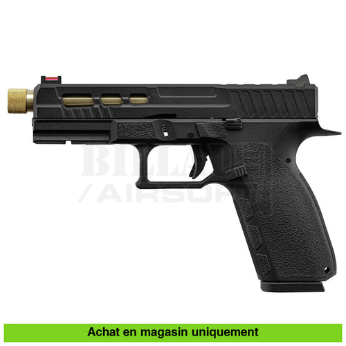 Pistolet Gbb Kj Kp-13 Custom Full Métal Noir / Or Répliques De Poing Airsoft