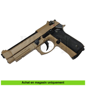 Pistolet GBB KJ Taurus PT92 Tan Full Métal + Holster + Chargeur + Mallette répliques de poing airsoft GBB