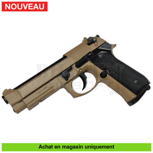 Pistolet GBB KJ Taurus PT92 Tan Full Métal + Holster + Chargeur + Mallette répliques de poing airsoft GBB