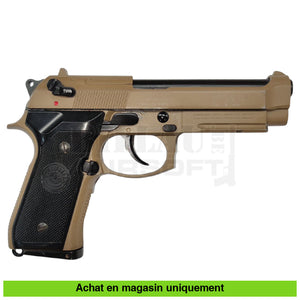 Pistolet GBB KJ Taurus PT92 Tan Full Métal + Holster + Chargeur + Mallette répliques de poing airsoft GBB