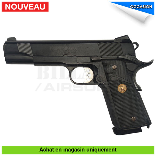 Pistolet Gbb Marui 1911 Meu Noir Upgrade + 2Ème Chargeur Holster Répliques De Poing Airsoft