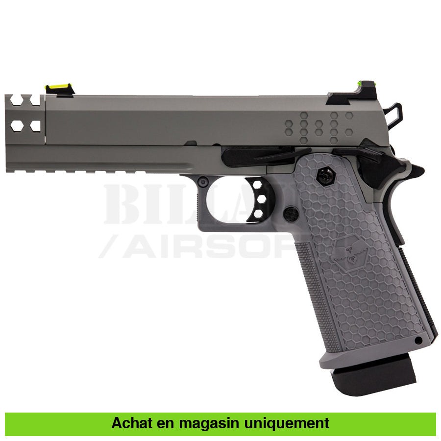 Pistolet Gbb Raven Hi Capa Hex Comp Full Métal Gris Répliques De Poing Airsoft