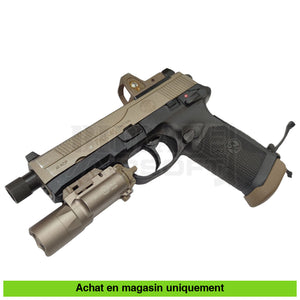 Pistolet GBB VFC FNX Custom + Point rouge type RMR + Lampe type Surefire + Chargeurs +... répliques de poing airsoft GBB