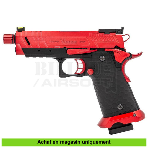 Pistolet Gbb Vorsk Hi Capa 3.8 Cs Vengeance Rouge Full Métal Répliques De Poing Airsoft