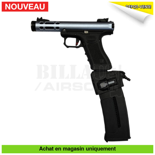 Pistolet GBB WE Galaxy Ice Blue + Kit chargeur HPA/ Mid Cap + MidCap PTS répliques de poing airsoft HPA