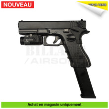 Charger l'image dans la galerie, Pistolet GBB WE Glock 18C + Lampe + Chargeur long + Holster +... - répliques de poing airsoft GBB