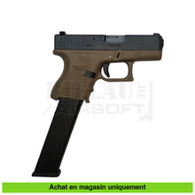 Charger l'image dans la galerie, Pistolet GBB WE Glock 26C Noir/Tan + Chargeur long + Housse +... - répliques de poing airsoft GBB