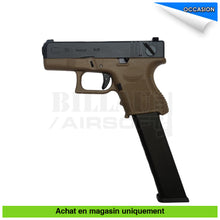 Charger l'image dans la galerie, Pistolet GBB WE Glock 26C Noir/Tan + Chargeur long + Housse +... - répliques de poing airsoft GBB