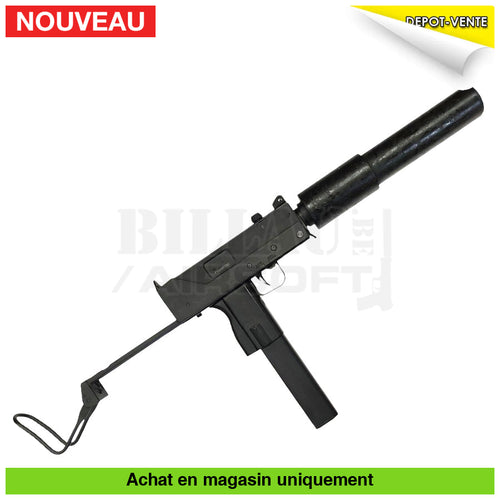 Pistolet-Mitrailleur AEP Ingram Mac 11 + Chargeurs + Silencieux + Batteries + ... répliques de poing airsoft AEP