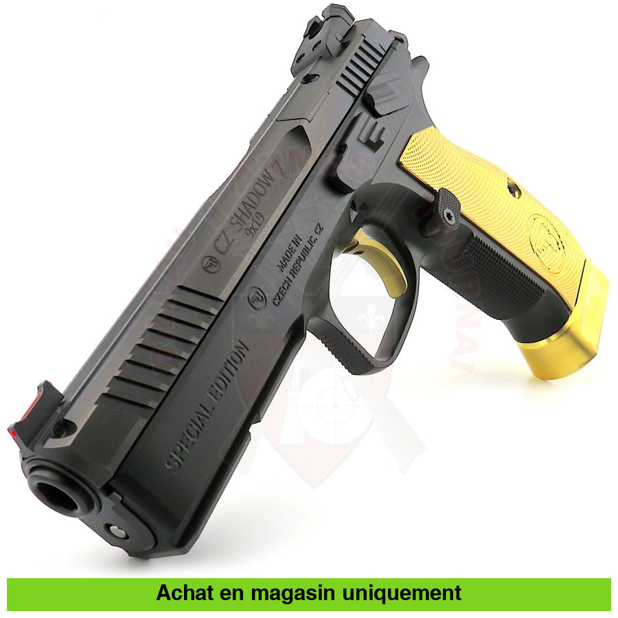 Pistolet Semi - Auto Cz Shadow 2 Optic Ready 9Mm Para Limited Edition Gold Armes De Poing À Feu