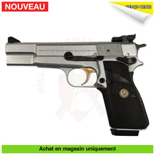 Charger l'image dans la galerie, Pistolet semi-auto FN GP Silver Chrome cal. 9mm Para + 2ème chargeur + Cadenas de pontet (Rare) - Armes de poing à feu