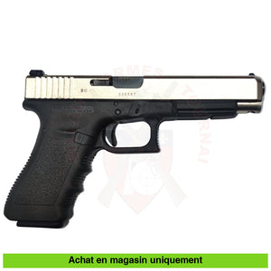 Pistolet Semi - Auto Glock 34 Gen 3 Custom Nickelé Cal. 9Mm Para (Rare!) Armes De Poing À Feu