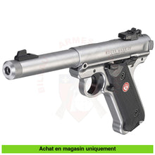 Charger l&#39;image dans la galerie, Pistolet Semi-Auto Ruger Mk4 Target Stainless Fileté Cal. 22Lr Armes De Poing À Feu (Pistolets)