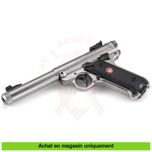 Charger l&#39;image dans la galerie, Pistolet Semi-Auto Ruger Mk4 Target Stainless Fileté Cal. 22Lr Armes De Poing À Feu (Pistolets)