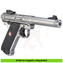 Charger l&#39;image dans la galerie, Pistolet Semi-Auto Ruger Mk4 Target Stainless Fileté Cal. 22Lr Armes De Poing À Feu (Pistolets)