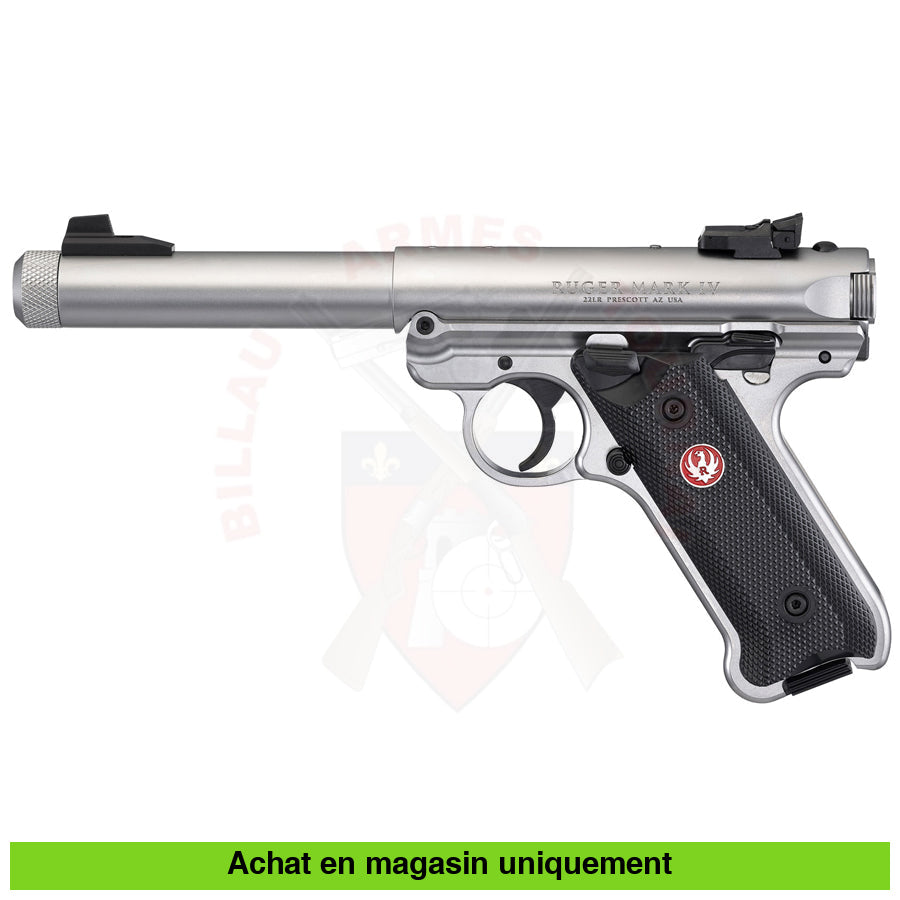 Pistolet Semi-Auto Ruger Mk4 Target Stainless Fileté Cal. 22Lr Armes De Poing À Feu (Pistolets)