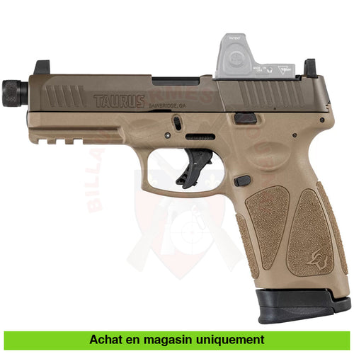 Pistolet semi-auto Taurus G3 Tactical cal. 9mm Para Cerakote Patriot Brown Optic Ready Armes de poing à feu (Pistolets)