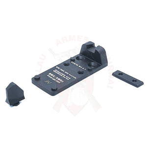 Plaque de Montage Point Rouge + Hausse et Guidon Co-Witness TR-1 Upgrade Wultron RDO System pour Glock Montages lunettes