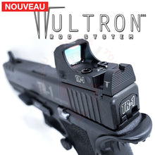 Charger l&#39;image dans la galerie, Plaque de Montage Point Rouge + Hausse et Guidon Co-Witness TR-1 Upgrade Wultron RDO System pour Glock Montages lunettes