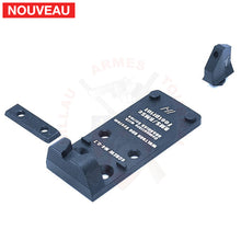Charger l&#39;image dans la galerie, Plaque de Montage Point Rouge + Hausse et Guidon Co-Witness TR-1 Upgrade Wultron RDO System pour Glock Montages lunettes