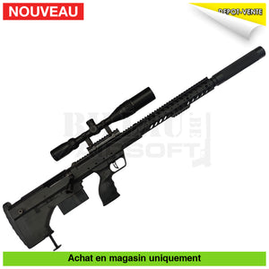 Sniper Airsoft Spring Silverback Desert Tech Srs-A1 22’’ Custom Noir + Chargeur Lunette...