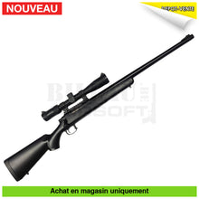 Charger l'image dans la galerie, Sniper airsoft Spring Swiss Arms SAR-10 + Lunette VictOptics - répliques de snipers airsoft spring