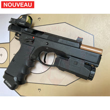 Charger l&#39;image dans la galerie, Traitement Cerakote Mélange Maison afin de matcher au coloris Taran Tactical sur canon de CZ 75 SP01 Shadow Custom