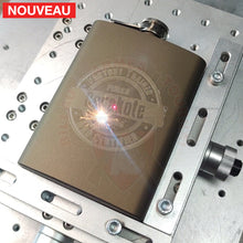 Charger l&#39;image dans la galerie, Traitement Peinture Céramique Cerakote Burnt Bronze + Gravure Laser Légère Sur Flasque À Alcool