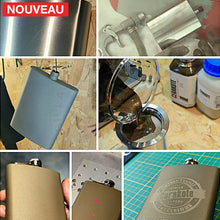 Charger l&#39;image dans la galerie, Traitement Peinture Céramique Cerakote Burnt Bronze + Gravure Laser Légère Sur Flasque À Alcool