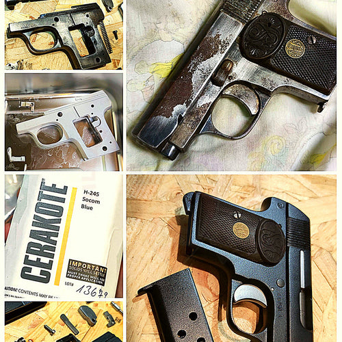 Traitement Peinture Céramique Cerakote Socom Blue + Satinage Petites Pièces Restauration
