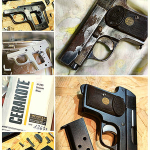 Traitement Peinture Céramique Cerakote Socom Blue + Satinage Petites Pièces Restauration