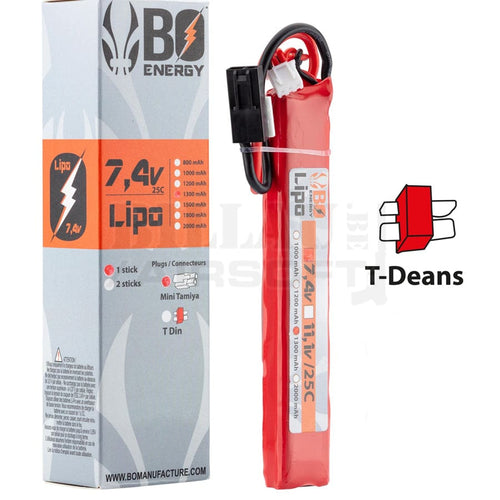 Batterie 7.4V 1300 Mah Stick Lipo T-Dean Batteries