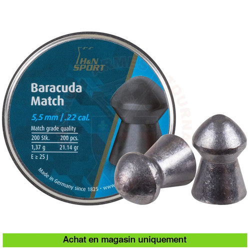 Boite De 200 Plombs H&n Baracuda Match 5.52Mm 1 37G Plombs 5.5Mm (.22)