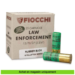 Boite De 25 Cartouches Fiocchi Cal.12 Law Enforcment Munitions Défense Cal. 12