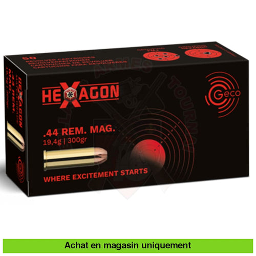 Boite De 50 Cartouches Geco 44 Magnum 300 Gr Fmj Hexagon Munitions 9Mm Para