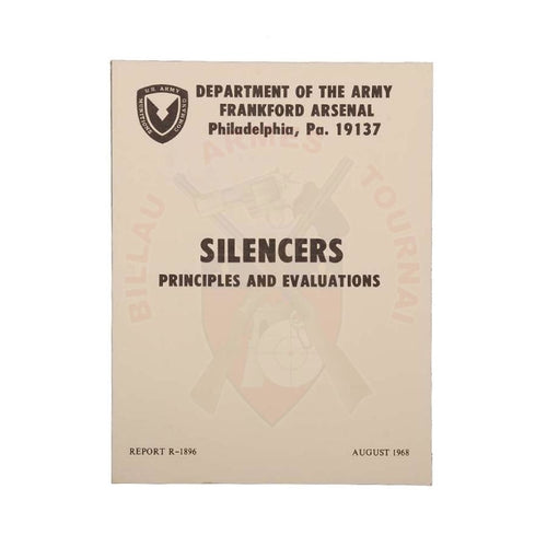 Livre Us Army 1968 Silencers Principles & Evaluations Livres