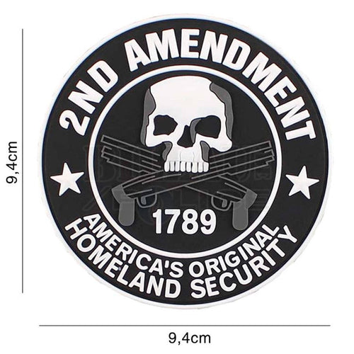 Patch Pvc 3D 2Nd Amendment Noir Patchs