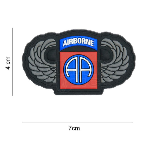 Patch Pvc 3D 82Nd Airborne Silver Wings Patchs