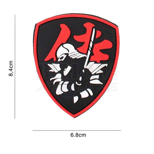 Patch Pvc 3D Blason Samouraï Noir & Rouge Patchs