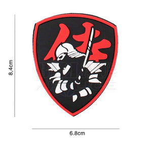 Patch Pvc 3D Blason Samouraï Noir & Rouge Patchs