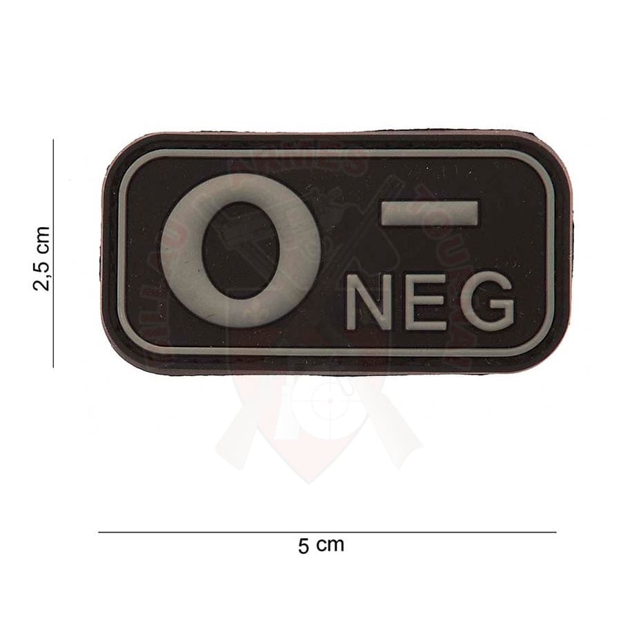 Patch Pvc 3D Bloodtype O Neg Noir & Blanc Patchs