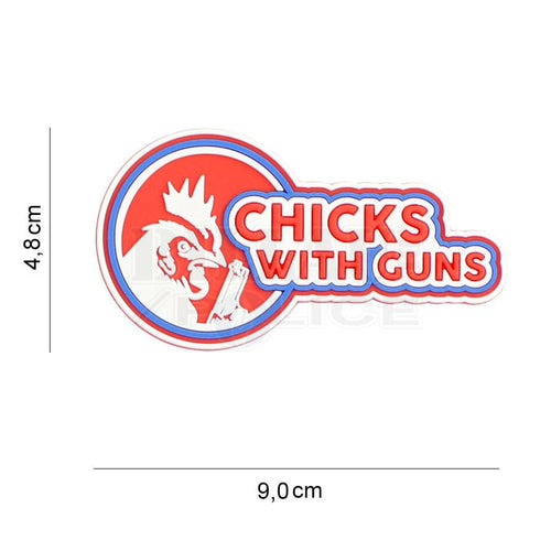 Patch Pvc 3D Chicks With Guns Rouge Patchs