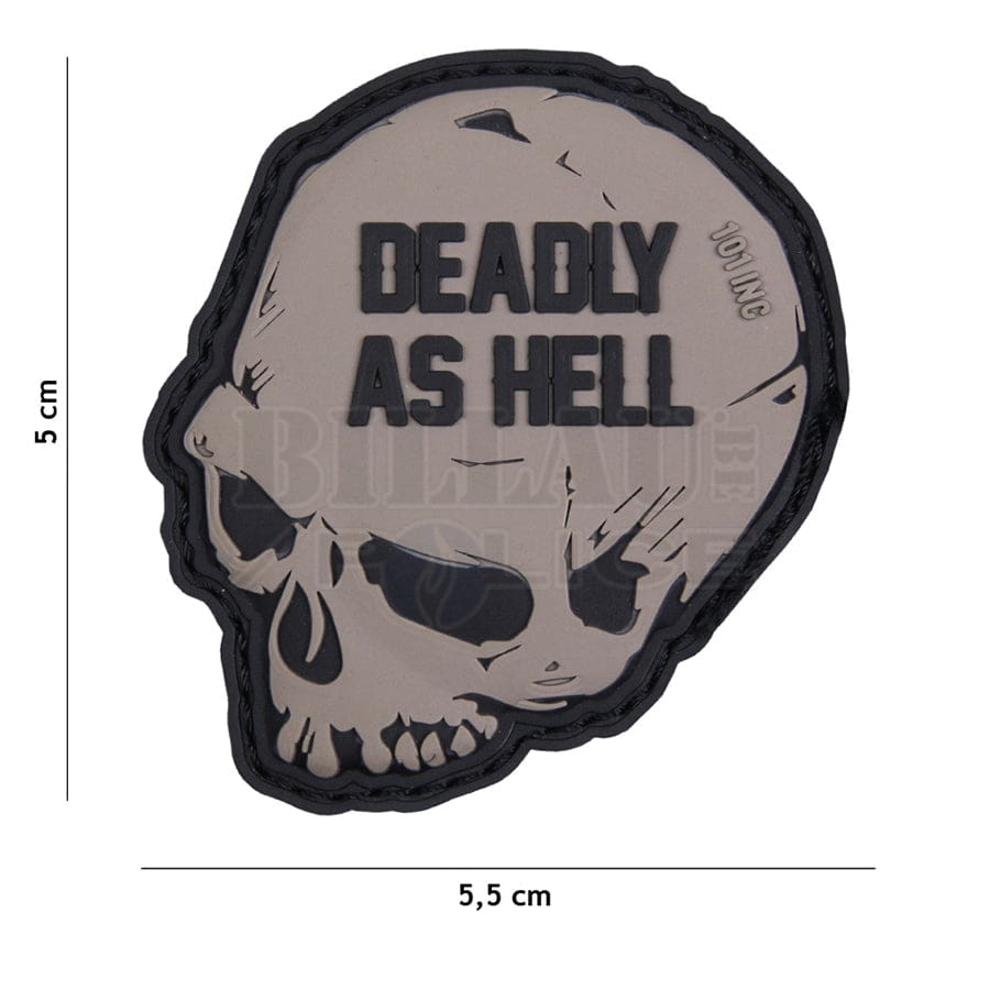 Patch Pvc 3D Deadly As Hell Gris Patchs