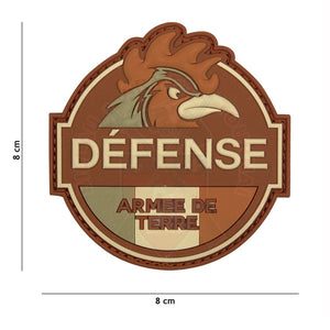 Patch Pvc 3D Défense Armée De Terre Subdued Patchs