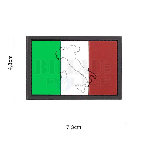 Patch Pvc 3D Drapeau Italie Contours Full Color Patchs