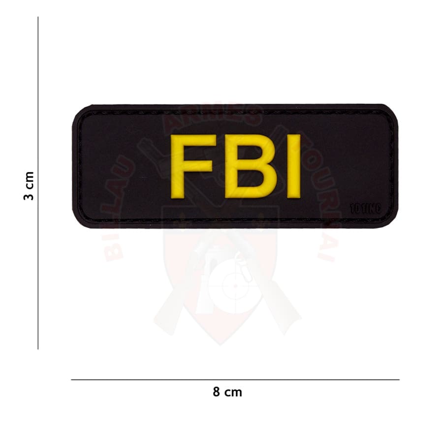 Patch Pvc 3D Fbi Jaune & Noir Patchs